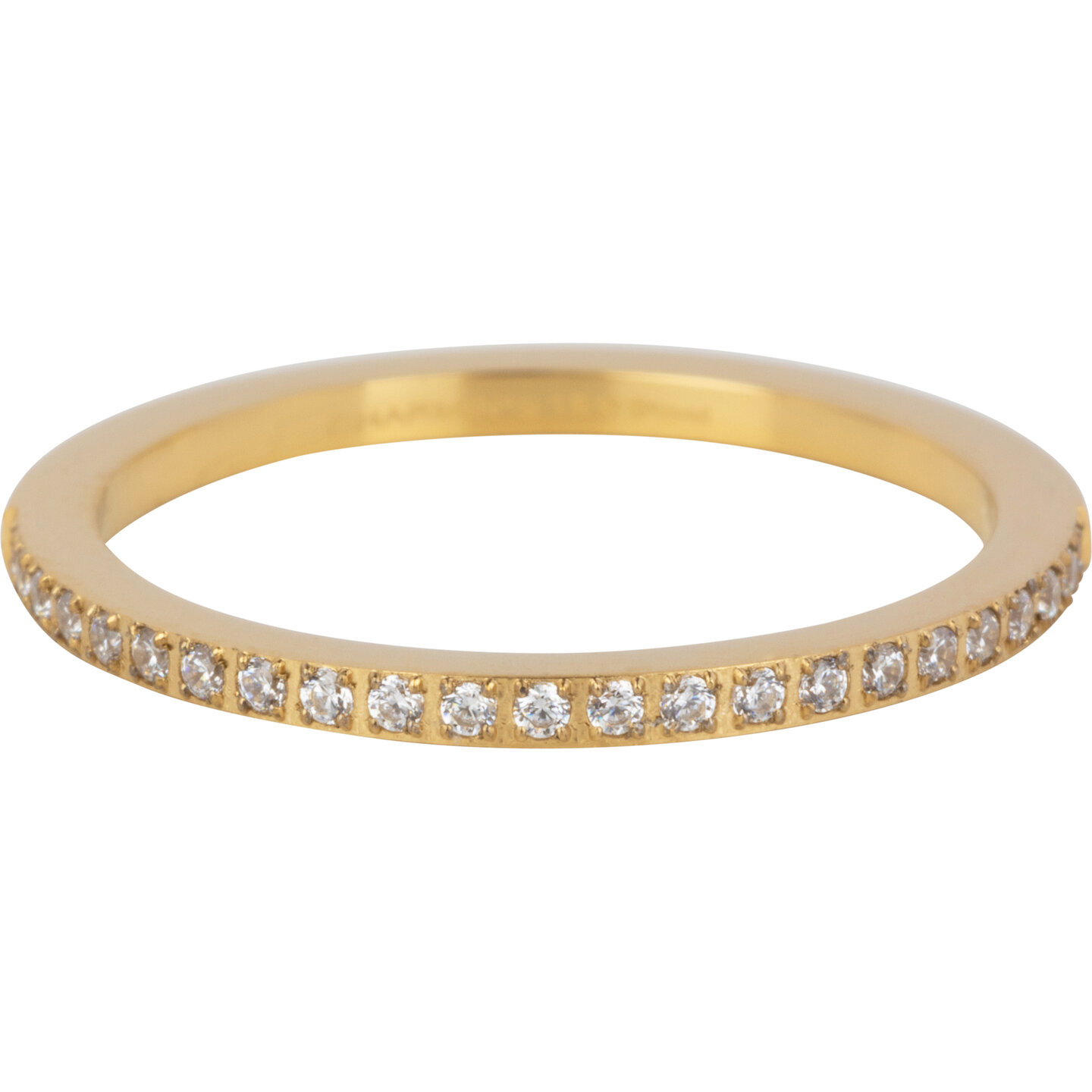 Charmin&rsquo;s Goudkleurige Stapelring Alliance Witte Kristal 1,2MM Staal R1471