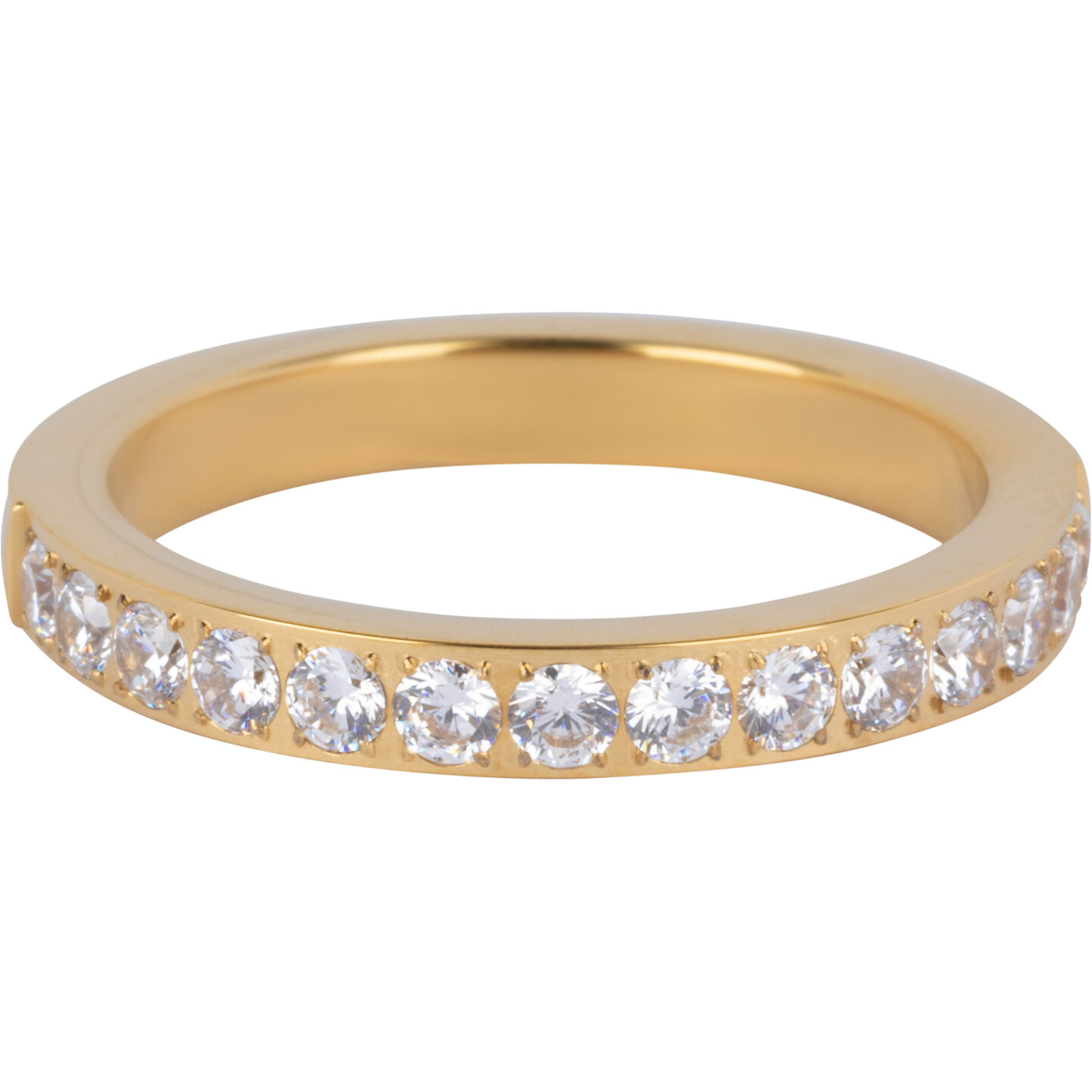 Charmin&rsquo;s Goudkleurige Stapelring Alliance Witte Kristal 3,2MM Staal R1475