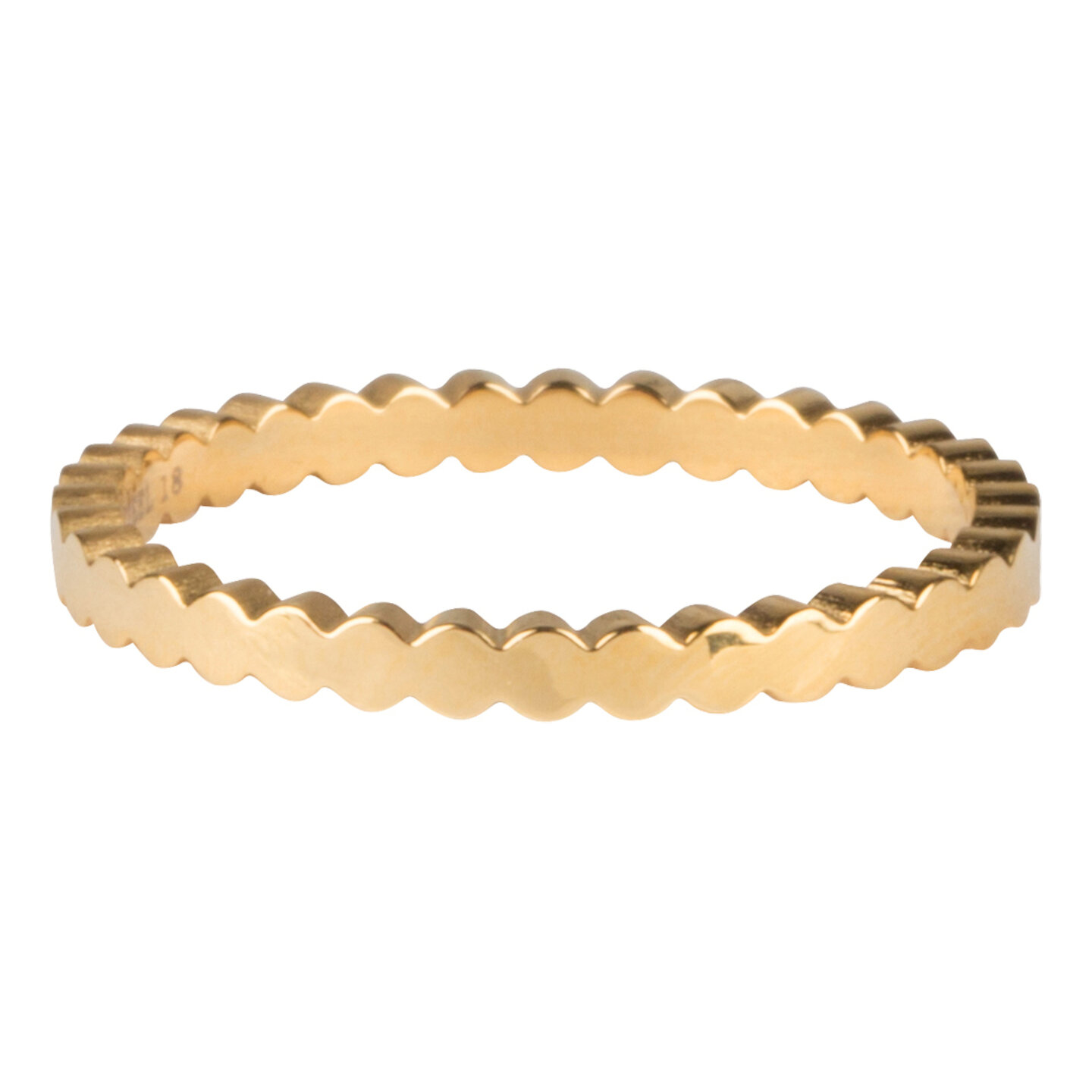 Charmin&rsquo;s goudkleurige stapelring R701 Basic Crown goldplated staal