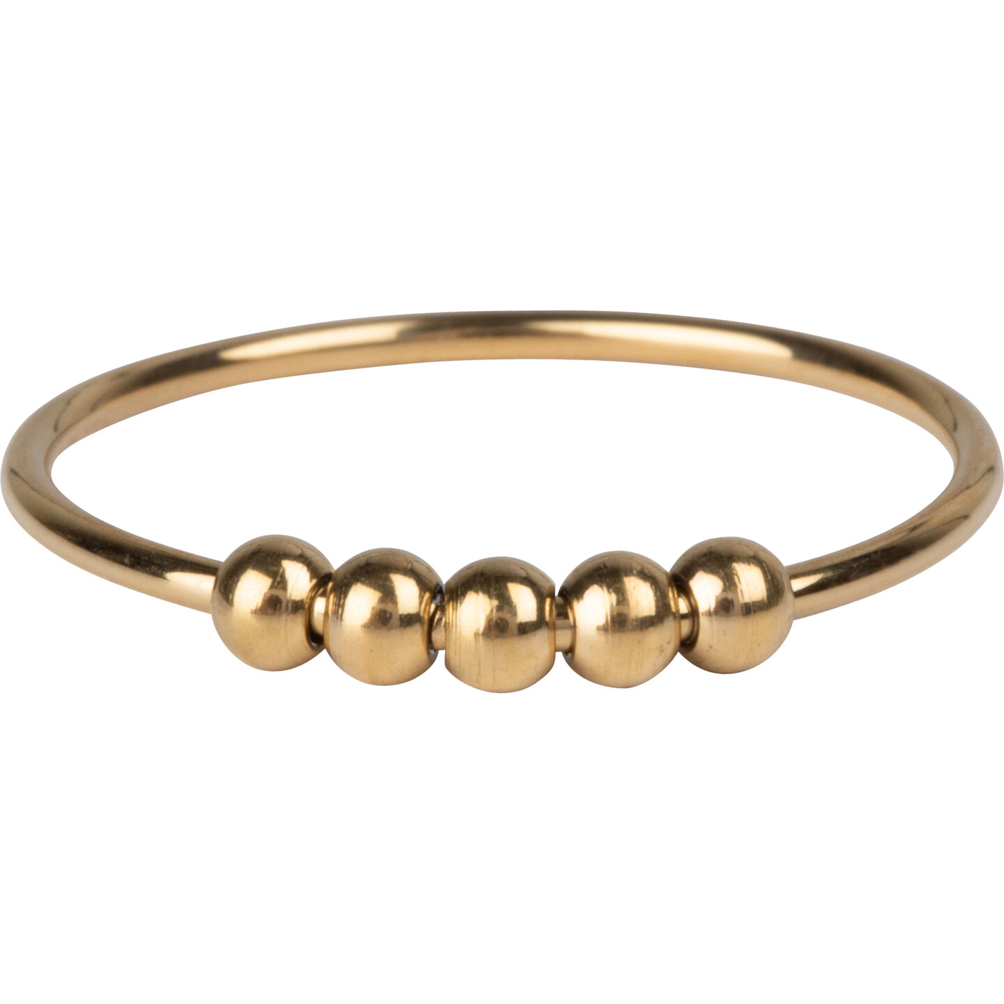 R1064 Classic Anxiety Fidget Ring 5 Balletjes Goudkleurig