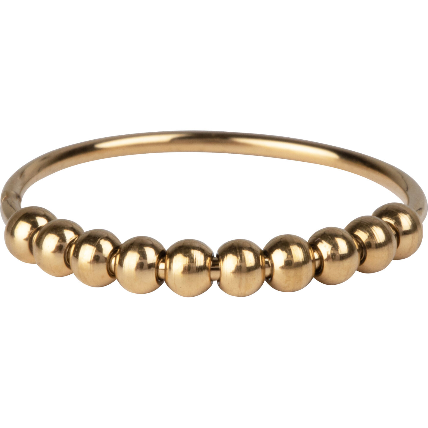 R1062 Classic Anxiety Fidget Ring 10 Balletjes Goudkleurig