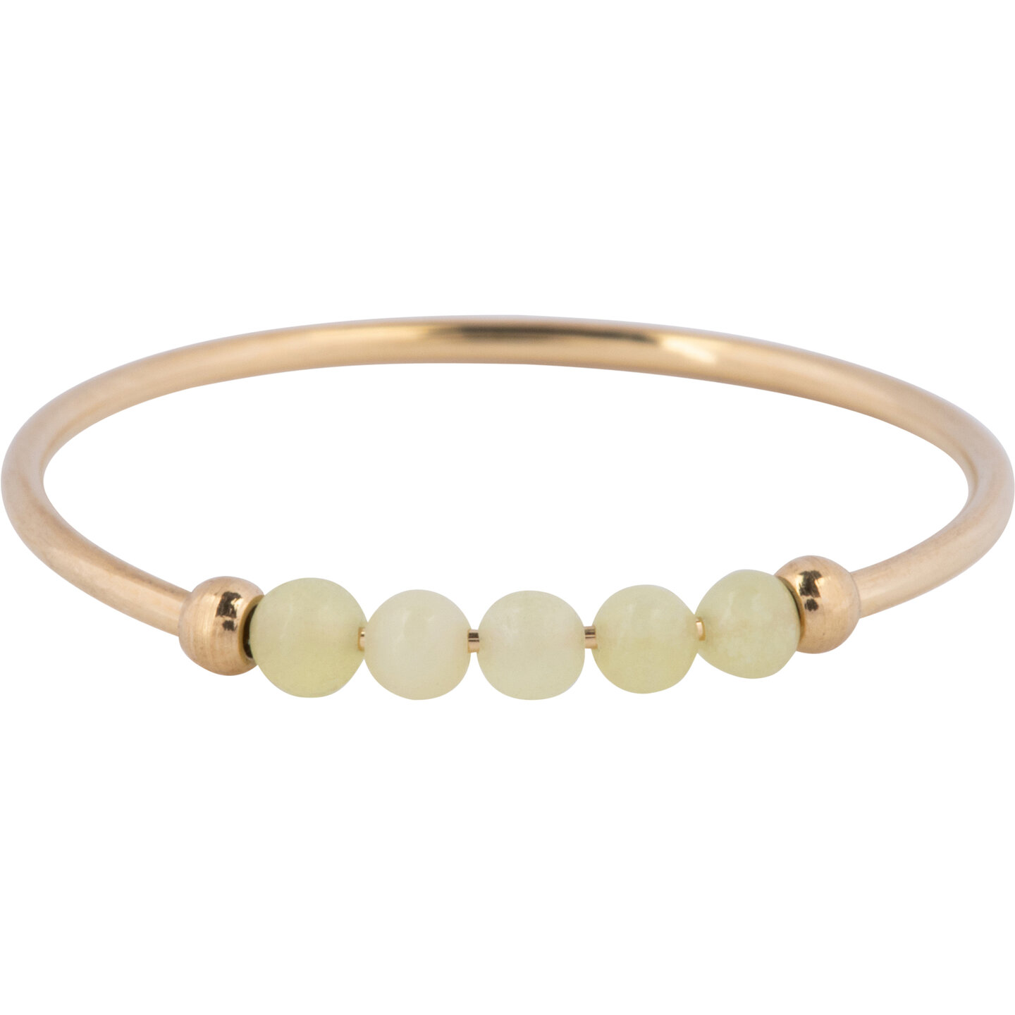 Charmin's Anxiety Ring NaturalStones Citroen Jade Beads Goudkleurig R1337