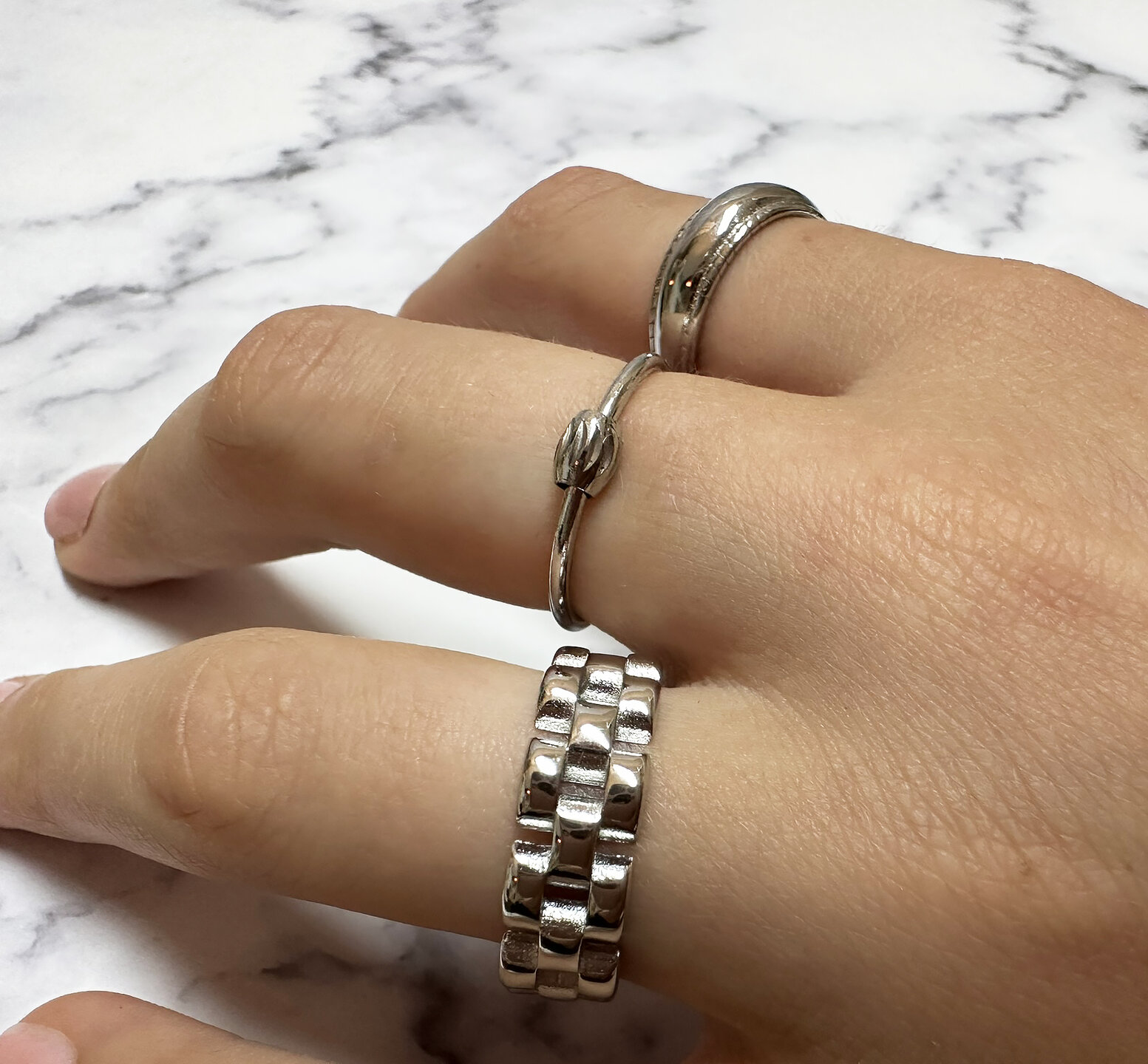 Charmin's Goudkleurige Rolex Schakel Ketting-ring Staal R1540