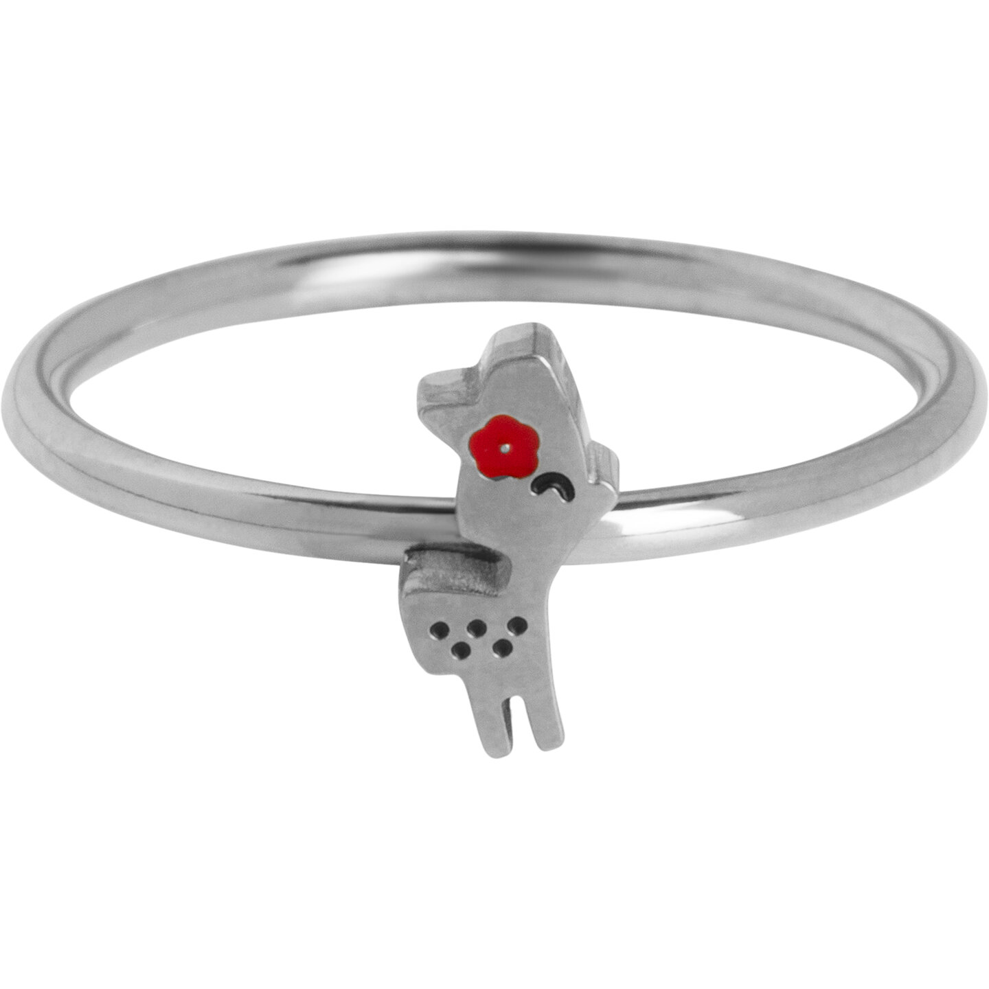 KIDZ Kinderring Bambi Hertje Bloemetje Staal KR150 &ndash; Old school Charme