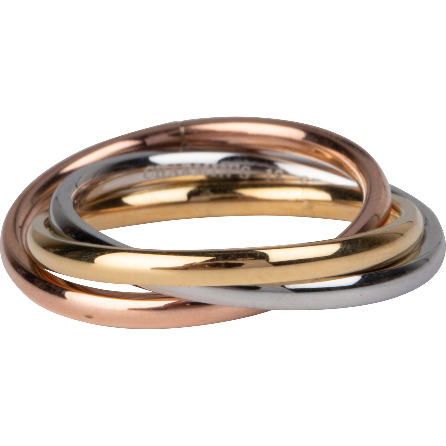 Charmin's Trinity Rolling Anxiety Fidget Ring Rose-Goud-Staalkleurig R1067 