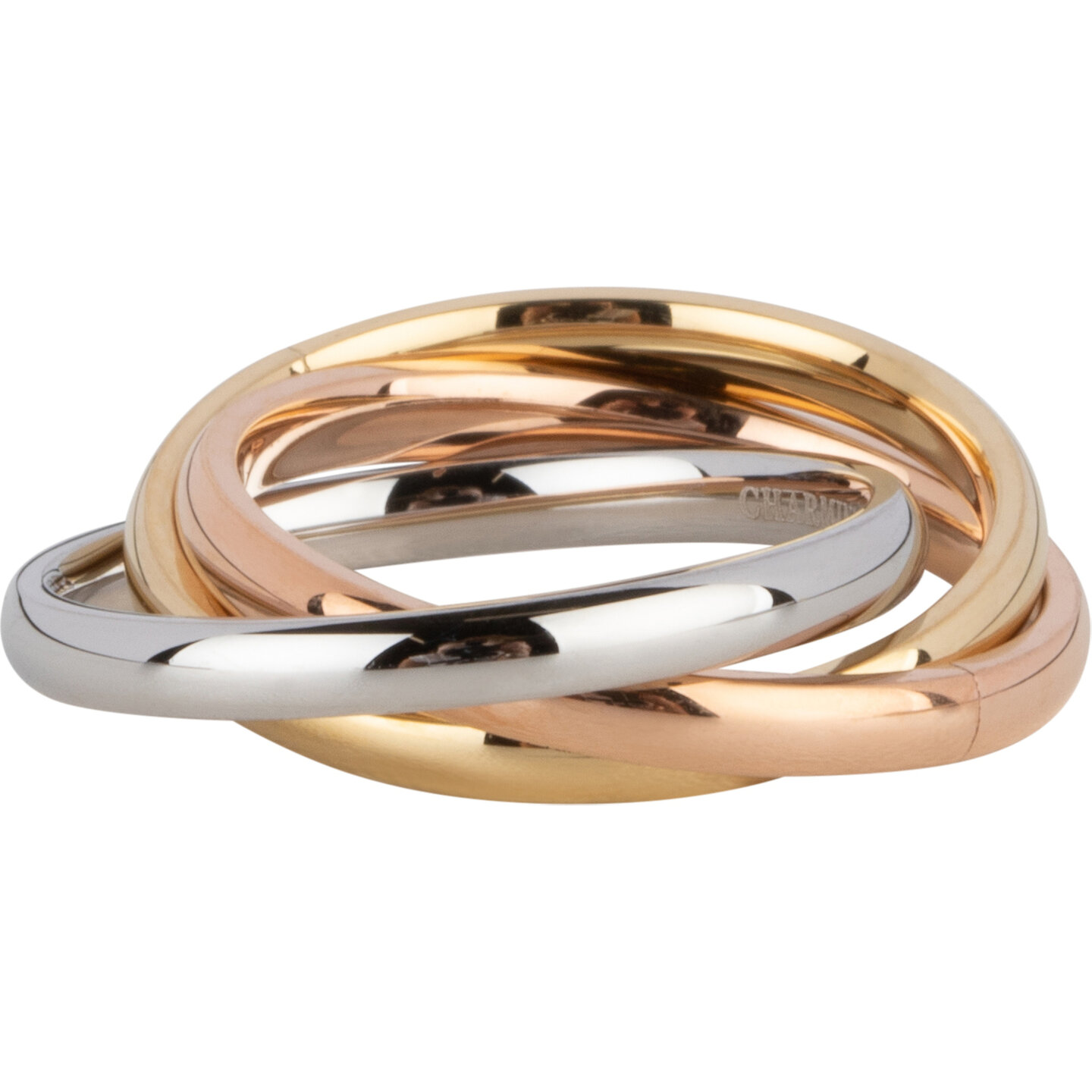 Charmin's Trinity Rolling Anxiety Fidget Ring Rose-Or-Acier Grand  R1648
