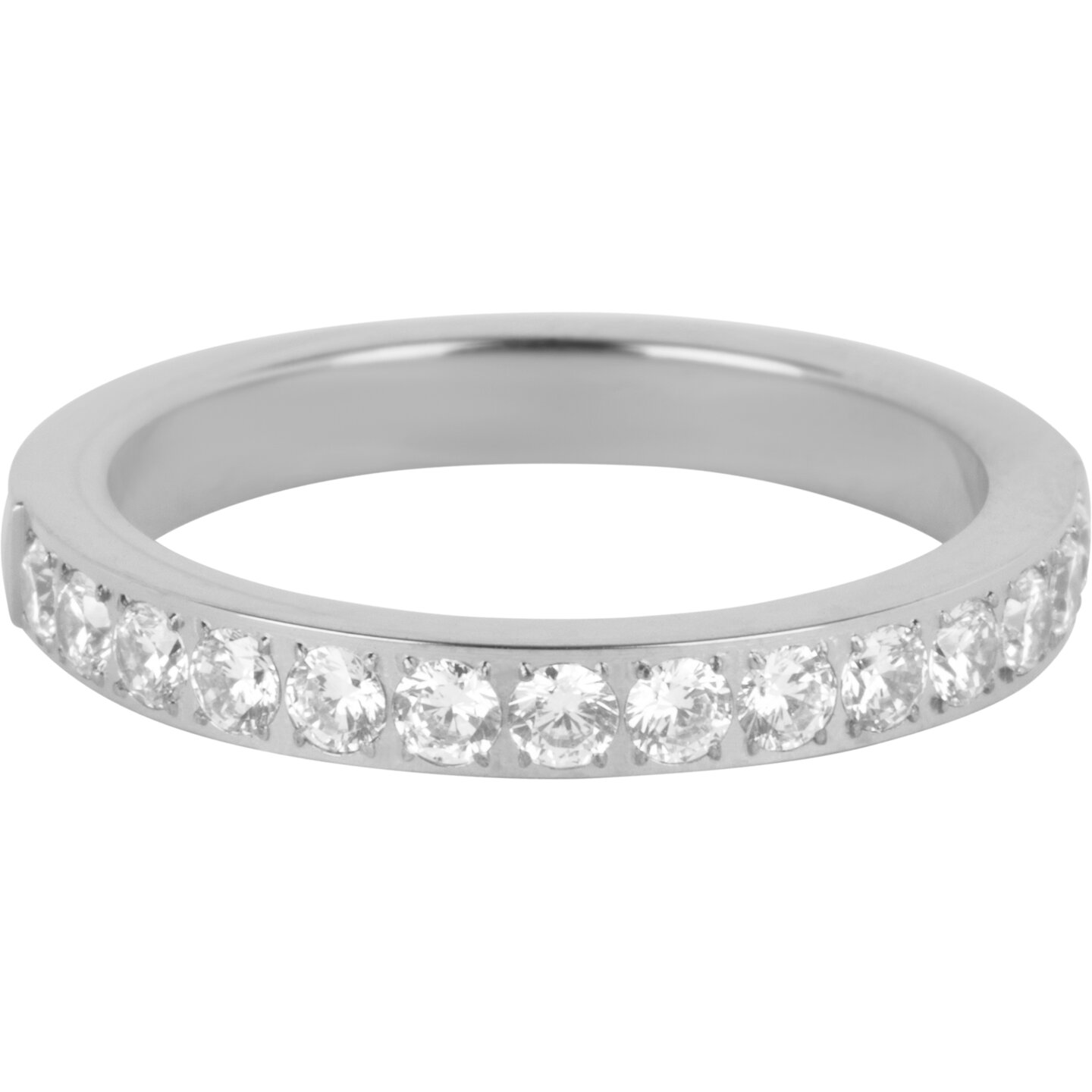 Charmin&rsquo;s Stapelring Alliance Witte Kristal 3,2MM Staal R1474