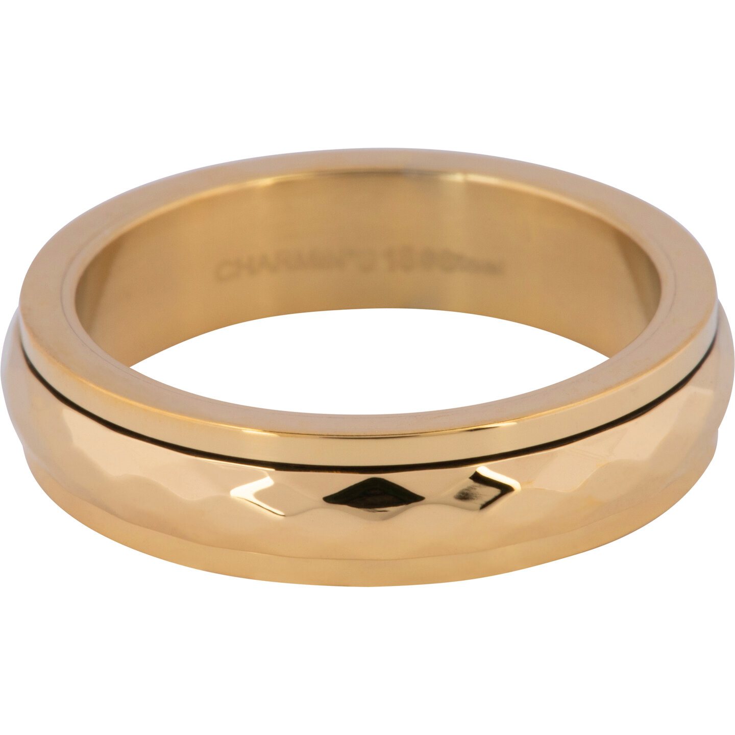 Charmin's Shiny Anxiety Fidget Ring Gehamerd Goud R1251