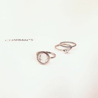 Ring R408 Zilver &#039;Marble Collection&#039;