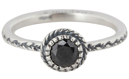 Zilveren Ring R289 Black &#039;Crown Diamond&#039;