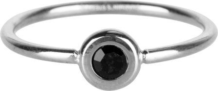 Charmin’s ring R956 Donut steel and black crystal
