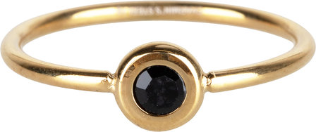 Charmin’s ring R957 Donut Gold-plated and black crystal