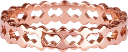 R910 Double trouble Ros&eacute;goldplated steel Ring