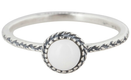 Zilveren Ring R292 White &#039;Crown Nat Stone&#039;