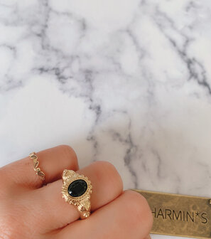 Charmin's Zegel Ring R1055 Turkoys Howlite ion-goldplated