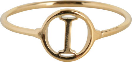 Charmin&#039;s Initials Open Round Signet Ring Goldplated R1121 Letter I