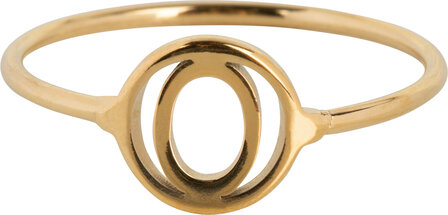Charmin&#039;s Initials Open Round Signet Ring Goldplated R1121 Letter O