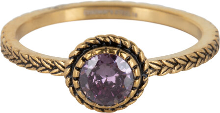 Charmin's ring R1093 Birthstone February Purple Stone Goldplated Iconic Vintage 