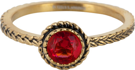 Charmin&#039;s ring R1101 Birthstone January Garnet Red Stone Goldplated Iconic Vintage 