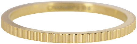 Charmin&rsquo;s goudkleurige stapelring R399 Brick goldplated staal