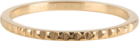 Charmin&rsquo;s goudkleurige stapelring R742 Half Nefertiti Staal goldplated staal