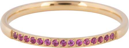 Charmin&rsquo;s Goudkleurige Stapelring Small Alliance Pink-fuchsia Crystals R1257