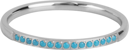 Charmin&rsquo;s Stalen Stapelring Small Alliance Turquoise Crystals R1260