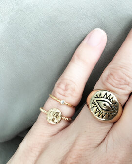 R432 Birthstone April White Stone Shine Bright 2.0 Goldplated 