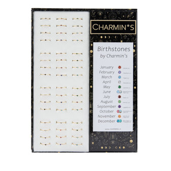 Charmin's € 9,95 Birthstone Ringen, 48 ringen, 4 maten, met Display; Easy Order