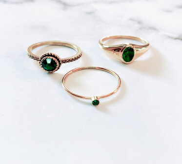 Charmin's € 19,95 Birthstone Ringen, 48 ringen, 4 maten, met Display; Easy Order