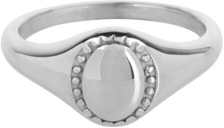 Charmin&#039;s Signet Ring Steel Round with Turned Edge R1183