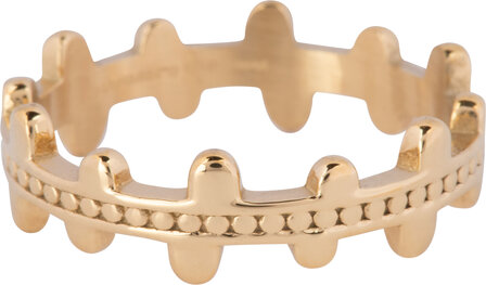 Charmins Ring Vintage Crown Ring Goldfarben R1235