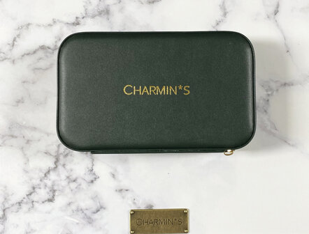 Charmin&#039;s Ringendoos met Spiegel Groen Vegan-Leer Klein Display 5552 