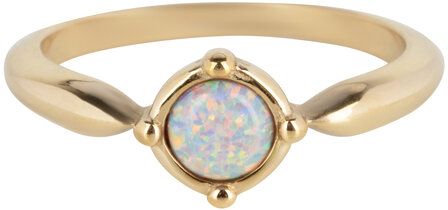 Charmin&#039;s Round Gold Ring with Opal R1164