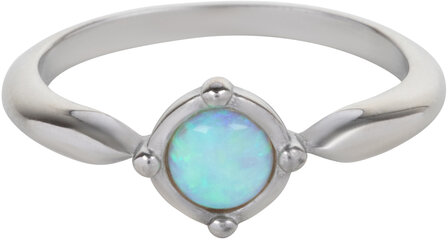 Charmin&#039;s Round Steel Ring with Opal R1163