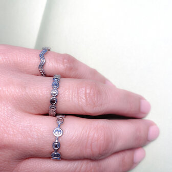 Charmins Ring Matt und gl&auml;nzend, rund und oval, Stahl R1236