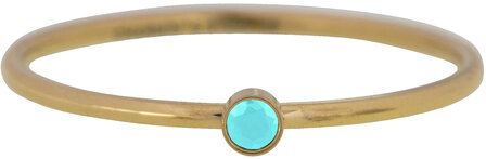 R789 Birthstone December Turquoise Stone Shine Bright 2.0 Goldplated 