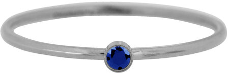 Charmin&#039;s Birthstone Ring September Blauwe Sapphire Steel R788/KR83