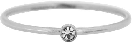 Charmin&#039;s Birthstone Ring April Witte Kristal Steel R431/KR87