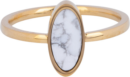 Charmin&#039;s Signet Ring with Oval White Howlite Gemstone R1218