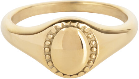 Charmin&#039;s Signet Ring Gold Round with Twisted Edge R1184