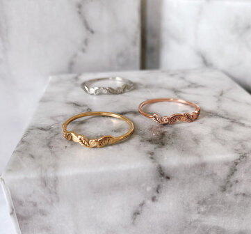 Charmin&rsquo;s vintage ring R918 Leaves Rosegold
