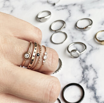 Charmin&rsquo;s ring R870 Round And Round Dots rosegold