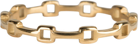 Charmin&rsquo;s goudkleurige stapelring R821 Cool junction goldplated staal