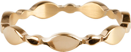 Charmin&rsquo;s goudkleurige stapelring R752 Bubbaly goldplated staal