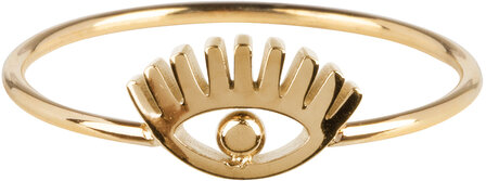 Charmin&rsquo;s goudkleurige stapelring R762 Lashes goldplated staal