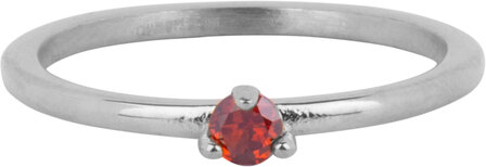 Charmin&#039;s Triangle Solitaire Ring Red Stone Steel R1300