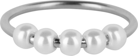 Charmin&#039;s Spinning Pearls Anxiety Fidget Ring Steel R1364
