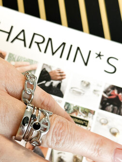 Charmin&rsquo;s Goudkleurige Ring Marine of Gucci Schakel Staal R1395