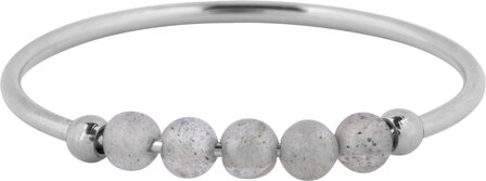 Charmin&#039;s Anxiety Ring Labradorite Gemstone Bead Steel R1340